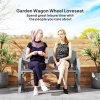 Outsunny Wooden Garden Bench, 2 Seater Outdoor Bench Outdoor with Wagon Wheel Armrests and High Back, Grey
