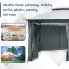 Outsunny 4m x 3(m)Garden Gazebo, Double Roof Outdoor Gazebo Canopy Shelter with Curtains, Solid Steel Frame for Patio, Garden