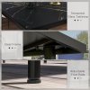 Outsunny Outdoor Dining Table for 4, Square Garden Table with Marble Effect Tempered Glass Top and Steel Frame for Balcony, Patio, 90cm x 90cm, Black