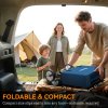 Outsunny 90L Festival Trolley on Wheels, Folding Camping Trolley Cart with Adjustable Handle, Portable for Outdoor, Garden, Shopping, Fishing, Navy Blue