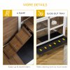 PawHut Rabbit Hutch Indoor Wooden Guinea Pig House Hamster Cage with Wheels, 2 Layers Bunny Cage with Openable Roof, 91.5 x 53.3 x 73 cm, Brown
