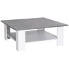 HOMCOM Square Coffee Table, Wooden Coffee Table with Storage, Cocktail Center Tea Table for Home Office, 80W x 80D x 31.5Hcm, Grey and White