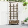 Outsunny Wooden Trellis Planter, Raised Beds for Garden with Wheels and Drainage Holes, Privacy Screen Planter Box to Grow Vegetables, Herbs and Flowers for Garden, Patio, Deck, Brown
