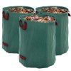 Outsunny Garden Waste Bags, 300L x 3 Heavy Duty Garden Bags, Foldable and Reusable Waste Sacks with Handles for Loading Leaf, Trash, Debris, Green