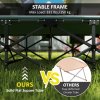Outsunny Folding Camping Bed for Adults with Cushion, Heavy Duty Portable Travel Camping Cot with Headrest, Side Pocket and Non-Slip Foot Pads for Outdoor Beach Travel Office, Grey
