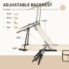 Outsunny 2 Piece Folding Sun Loungers with Canopy, Adjustable Recliner Garden Chairs with Side Pocket, Steel Frame and Breathable Mesh for Outdoor, Pool, Beach, Garden, Tan Brown