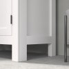 HOMCOM Modern Bathroom Storage Cabinet, Freestanding Bathroom Cabinet with Open Shelves, a Cupboard with Doors and Adjustable Shelves, White
