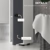 kleankin 180cm Tall Bathroom Cabinet, Slim Bathroom Storage Cabinet with 4 Open Shelves, 2 Door Cupboards and Adjustable Shelves