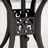 Outsunny 78 cm Round Garden Dining Table with Parasol Hole Antique Cast Aluminium Outdoor Table Only, Black