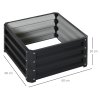 Outsunny Set of 2 Raised Garden Bed, Outdoor Planter Box with Galvanised Steel Frame for Growing Vegetables, Flowers and Herbs, 60 x 60 x 30.5 cm, Grey