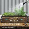 Outsunny 432L Square Raised Garden Bed Box with Weatherized Steel Frame for Vegetables, Flowers and Herbs, 120 x 120 x 30cm, Grey