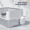 PawHut Stainless Steel Litter Box, High Sided Metal Cat Litter Tray with Detachable Rim, Scoop, Easy Cleaning, Odour-Resistant, 60 x 40 x 28 cm