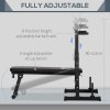 HOMCOM Adjustable Weight Bench, Foldable Bench Press with Barbell Rack, Dip Station, for Home Gym, Strength Training, Multi-Use Workout Bench, Black