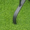 Outsunny 106.5cm Square Garden Table with Tempered Glass Top, Outdoor Patio Dining Table with Parasol Hole, Steel Frame for Garden, Lawn, Patio, Black