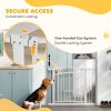 PawHut Stair Gate, 77cm Extra Tall Dog Gate with Adjustable Width, 76-104cm Pressure Fit Safety Gate with Cat Door, 7cm and 14cm Extensions, for Stairs, Doorways, Easy Installation, White