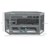 PawHut Wooden Large Hamster Cage Small Animal Exercise Play House 3 Tier with Sliding Tray, Seesaws, Water Bottle, Grey