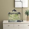 PawHut Reptile Lamp Stand, Adjustable Height and Width Heat Lamp for Reptile Amphibian Terrariums, Light Stand with Hook Hanging Steel Base, 86-129Hcm, 42-50Wcm - Black