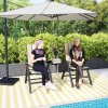 Outsunny Rattan Folding Chair Outdoor Set of 2, 5-Position Adjustable Wicker Garden Dining Chair with High Backrest, Wide Armrest, for Patio, Terrace, Balcony, Orange