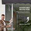 Outsunny Balcony 2 x 1.5m Manual Adjustable Awning DIY Patio Clamp Awning Canopy Retractable Shade Shelter Easy to Move for Balcony, Grey