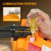 Outsunny 8 Inch Electric Chainsaw, Cordless Mini Chain Saw with Brushless Motor, 2 x 4000mAh Batteries and Safety Lock, Handheld Portable Wood Pruning Saw for Trimming Cutting, Orange