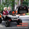 AIYAPLAY 2 Seater Ride on Truck, 24V 7AH Battery Powered Electric Ride On Car with Parental Remote Control, Spring Suspension, 3 Speeds, LED Lights, MP3, Horn, Music, White