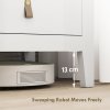 HOMCOM Bedroom Chest of Drawers, Modern 4 Drawer Dresser Cabinet with PU Leather Handles and Metal Runners for Living Room, Hallway, Entryway, White