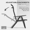 Outsunny Set of 4 Outdoor Wicker Folding Chairs, Patio PE Rattan Dining Armrests Chair set with 7 Levels Adjustable Backrest, for Outdoors, Camping, Dark Brown