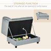PawHut Dog Sofa with Storage, Pet Chair for Small Dogs, Cat Couch with Soft Cushion, Light Grey, 76 x 45 x 43 cm