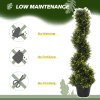 Outsunny 90cm/3FT Artificial Trees, Spiral Topiary Trees w/ Pot Set Of 2, Fake Indoor Outdoor Greenery Plant Home Office Garden Decor Green