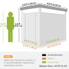 Outsunny 5.3 x 8.5ft Galvanised Steel Garden Shed, Metal Shed with Roof Windows, Leakage Holes and Lockable Wide Door for Outdoor Patio Tool Storage