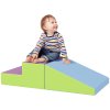 HOMCOM Soft Play Set, 2 Piece Kids Climb and Crawl Foam Play Activity Toys, Soft Play Equipment for Toddlers 12-36 Months, Blue