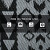 Outsunny Reversible Outdoor Rug with Carry Bag, Waterproof Plastic Straw Mat for Garden, Deck, RV, Picnic, Beach, Camping, 182 x 274cm, Black and Grey