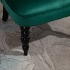 HOMCOM Velvet Accent Chair, Button Tufted Wingback Chair with Rubber Wood Legs for Living Room, Bedroom, Dark Green