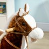 HOMCOM Rocking Horse with Music, Sound, Wagging Tail, Kids Ride On Horse with Saddle Gift for Ages 3-6 Years, Brown