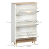 HOMCOM Narrow Shoe Cabinet, Slim Shoe Storage Cabinet with 3 Flip Drawers and Adjustable Shelves, 12 Pair of Shoes Organizer for Hallway, Entryway