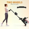 SPORTNOW Foldable Rowing Machine, Water Rowing Machine for Home Gym, 150kg Weight Capacity Portable Rower with LCD Monitor, Wheels and Tablet Holder for Cardio Training, Black