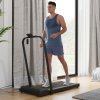 SPORTNOW 2.5HP Folding Treadmill Walking Pad, 1-6km/h Under Desk Treadmill, with Remote Control, LED Display and Phone Holder for Home Gym Office, No Assembly, Orange
