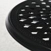 Outsunny 78 cm Round Garden Dining Table with Parasol Hole Antique Cast Aluminium Outdoor Table Only, Black