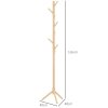 HOMCOM Coat Rack, Freestanding Coat Stand with 8 Hooks and Wooden Frame for Clothes, Bags, Hat Stand for Entryway, Hallway, Bedroom, Living Room