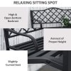 Outsunny 2-Seater Outdoor Garden Bench Cast Iron Antique Park Loveseat Chair with Armrest for Yard, Lawn, Porch, Patio, Steel