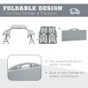 Outsunny Portable Foldable Camping Picnic Table with Seats Chairs and Umbrella Hole, 4-Seat Fold Up Travel Picnic Table, Grey