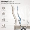 HOMCOM Executive Office Chair, Fabric Computer Desk Chair with High Back, Swivel Wheels, Armrest, Height Adjustable for Home, Cream White