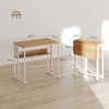 HOMCOM Folding Desk with Storage Shelf and Bag, 63 cm Foldable Computer Desk for Small Spaces, Space Saving Writing Table on Wheels for Home Office, Bedroom, Easy Assembly, Natural Wood Finish