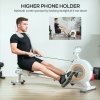 SPORTNOW Rowing Machine, 16-Level Magnetic Rower Machine with LCD Monitor and Phone Holder, Vertical Storage, for Home Gym Cardio Training, White