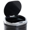 HOMCOM 50L Sensor Bin for Kitchen Waste Automatic Dustbin Motion Detection Dustbin Stainless Steel Rubbish Can with Bucket, Black