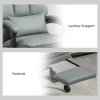 HOMCOM Executive Office Chair with Footrest, PU Leather High Back Desk Chair with Lumbar Support, Swivel Computer Chair with Adjustable Height and Padding Armrests, Grey
