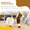 HOMCOM Rocking Horse with Music, Sound, Wagging Tail, Kids Ride On Horse with Saddle Gift for Ages 3-6 Years, Brown