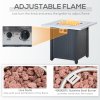 Outsunny Square Propane Gas Fire Pit Table, 40000 BTU Rattan Smokeless Firepit Patio Heater with Lava Rocks and Lid, 71cm x 71cm x 62cm, Black
