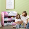 ZONEKIZ Kids Storage Unit Toy Box Organiser Bookshelf w/ Nine Removable Baskets, for Bedroom, Nursery, Playroom - Pink