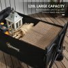 Outsunny 120L Festival Trolley on Wheels, Folding & Compact Camping Trolley Cart with Adjustable Handle for Garden, Beach, Fishing, Black